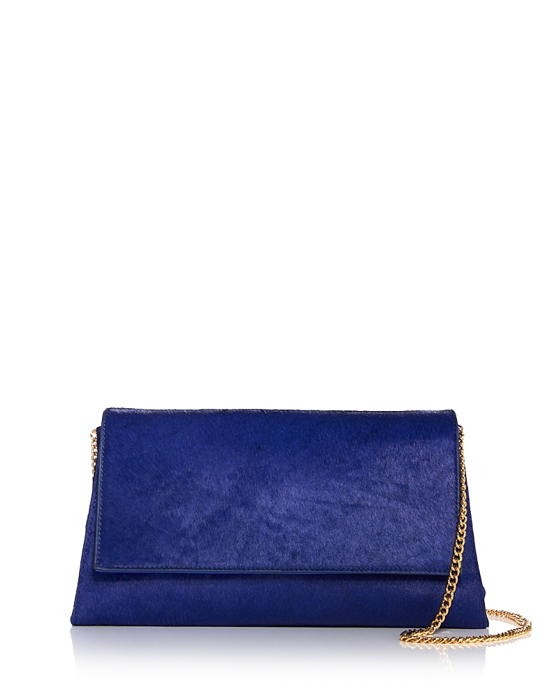 Aqua Small Calf Hair Clutch - Exclusive · OS