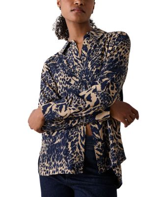 Textured Shirttail Hem Blouse
