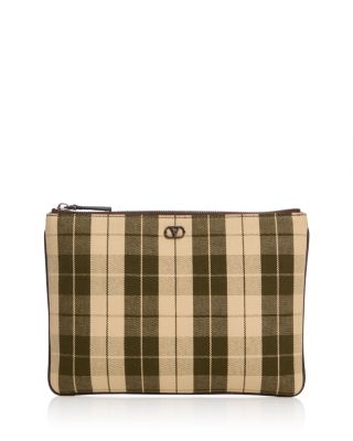 VLogo Checked Flat Pouch