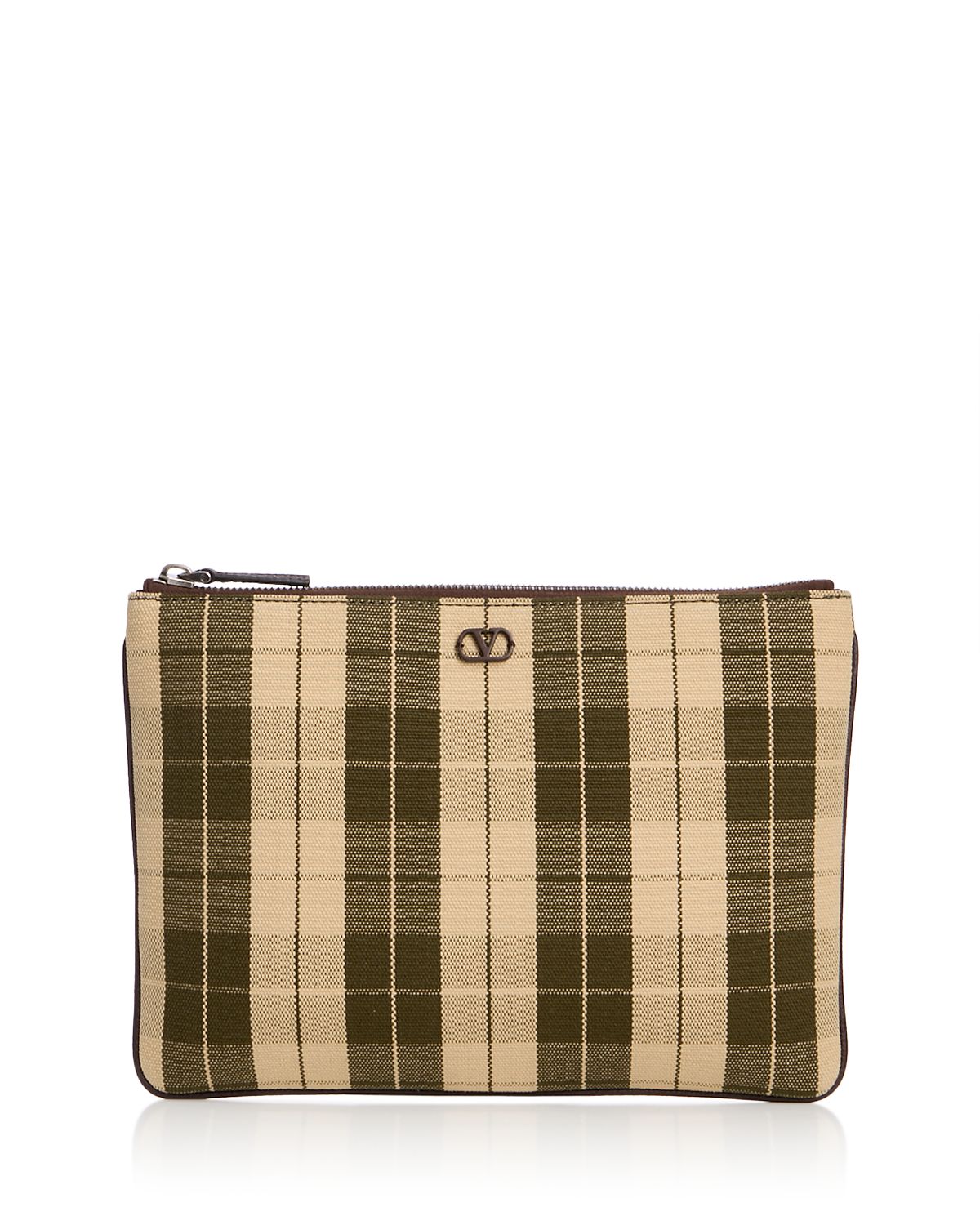 Valentino Garavani VLogo Checked Flat Pouch