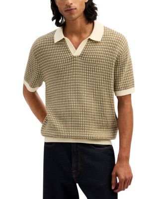 Johnny Collar Grid Stitch Polo