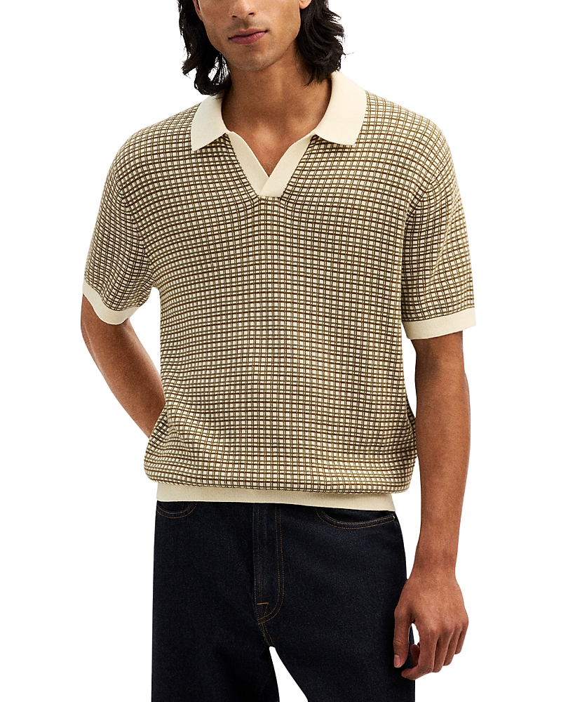 Madewell Johnny Collar Grid Stitch Polo