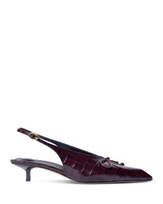 Women's The Low Cubisto Embossed Leather Slingback Pumps