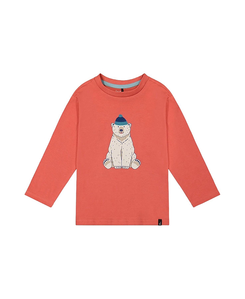 Deux par Deux Boys' Organic Cotton Crew Neck Polar Bear Graphic Long Sleeve T-Shirt - Little Kid