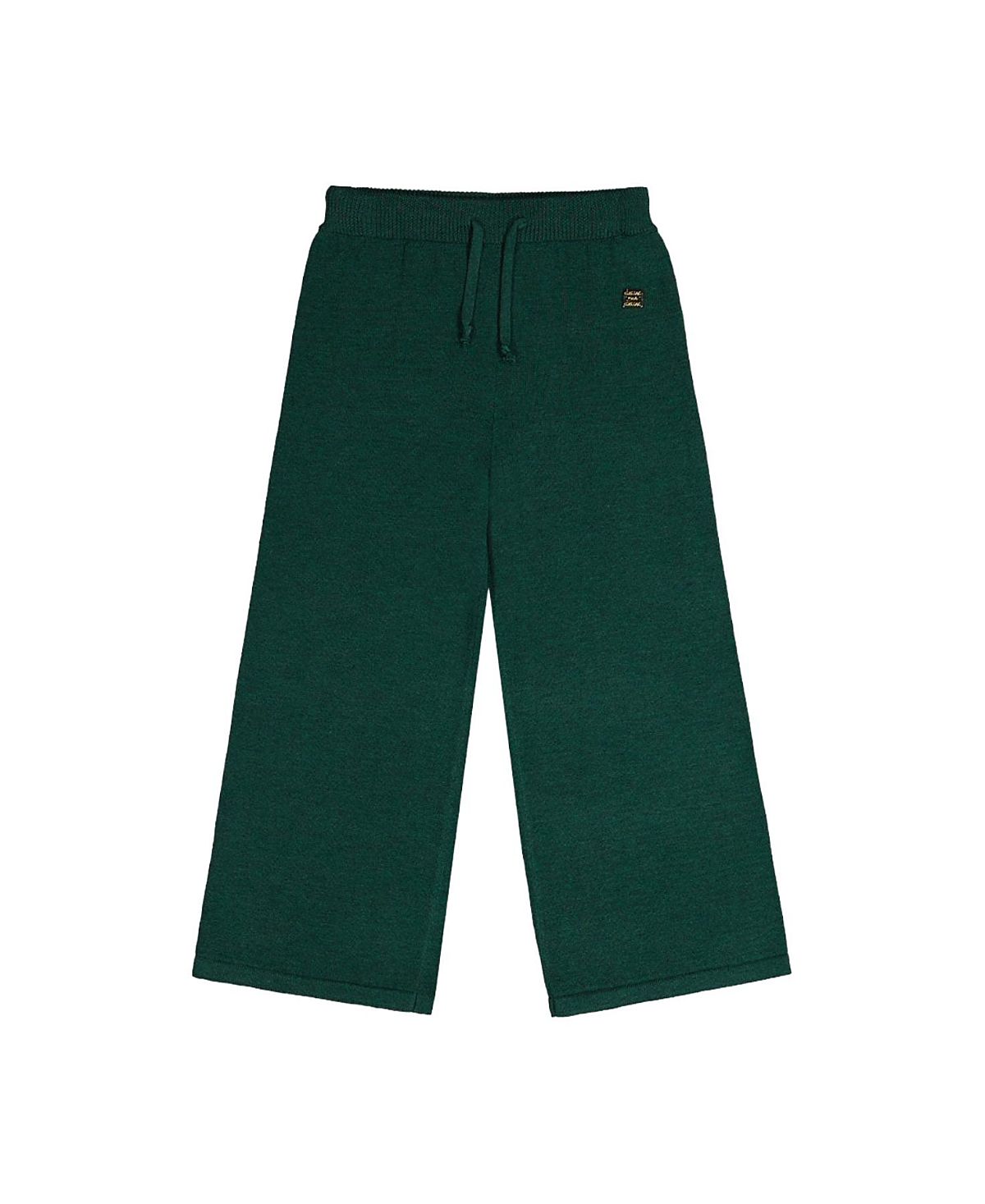Deux par Deux Girls' Knitted Drawstring Waist Wide Leg Flare Pants - Little Kid