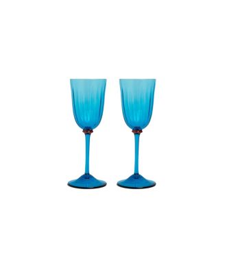 Wine Rainbow Glasses, Set of 2, 9.25" x 3.35"