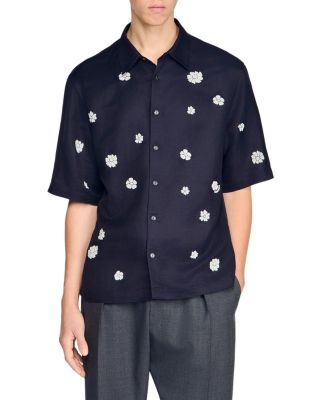 Loose Velvet Flowers Floral Shirt