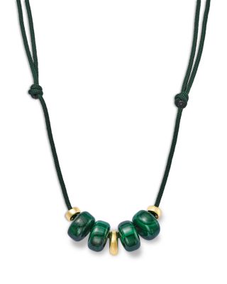 Zoe Chicco 14K Yellow Gold The New Stone Age Malachite Paracord Pendant Necklace, 12