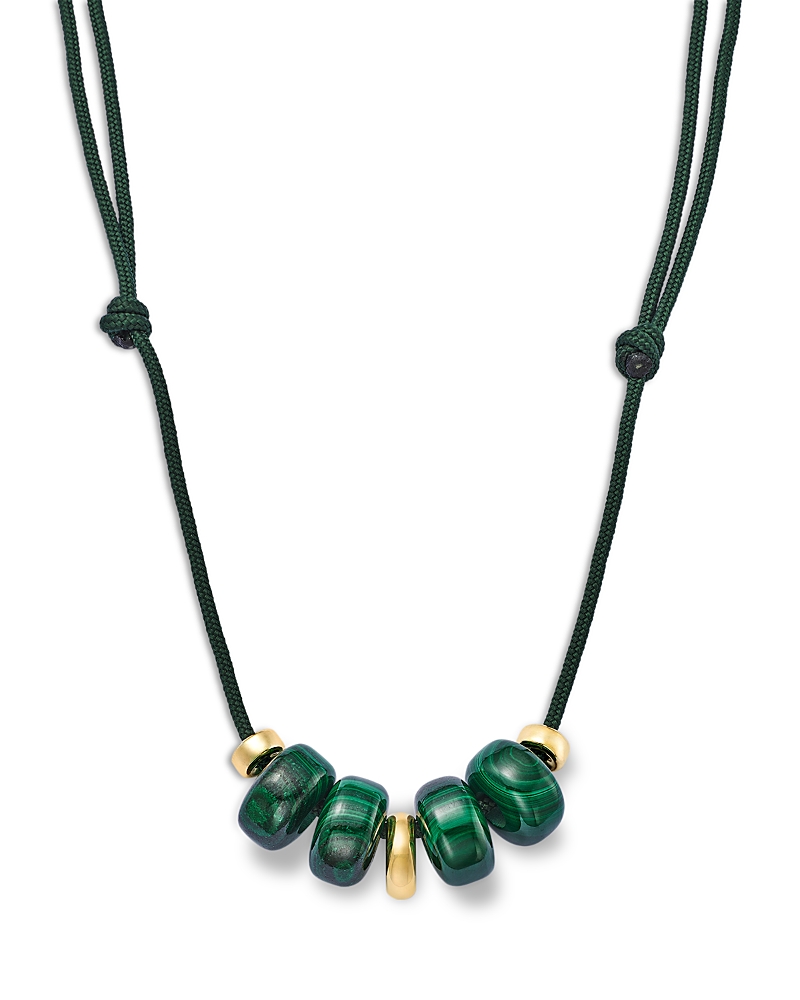 Zoe Chicco 14K Yellow Gold The New Stone Age Malachite Paracord Pendant Necklace, 12