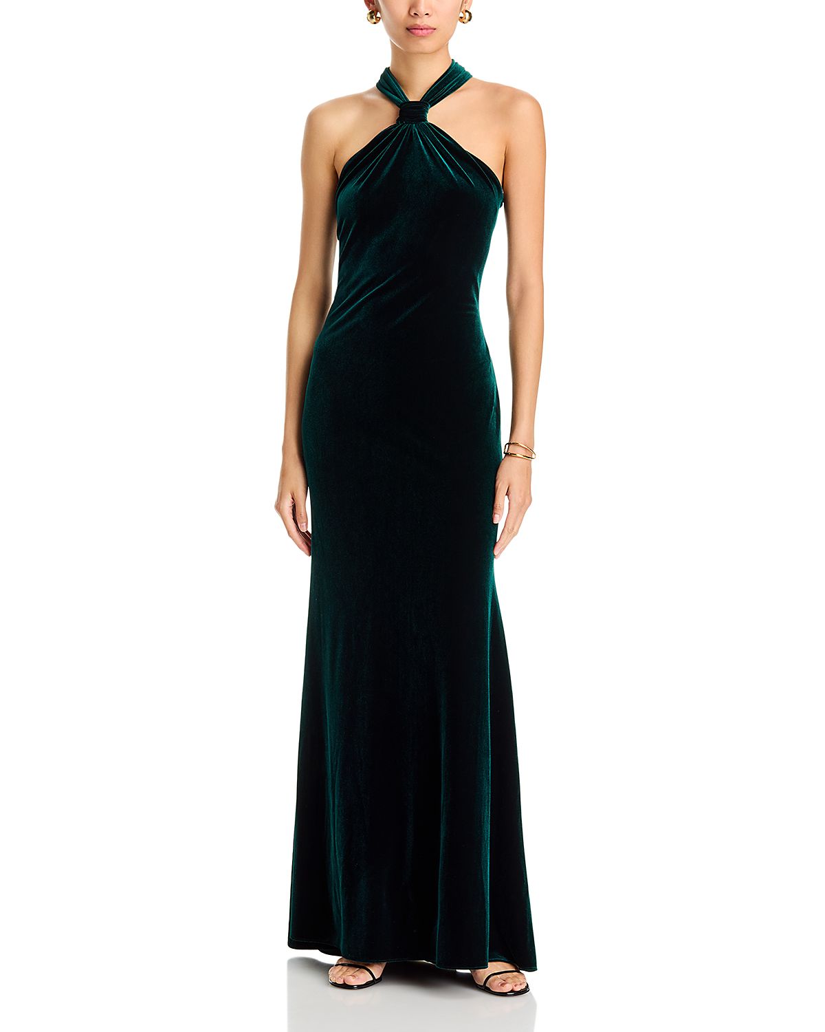 Aqua Velvet Knot Neck Sheath Dress - Exclusive