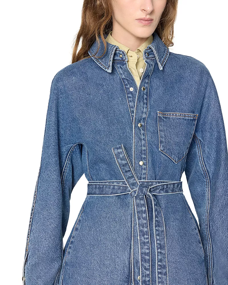 Ossou Cotton Belted Denim Jacket