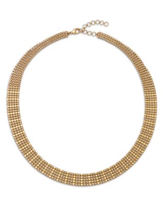 Diamond Mesh Necklace in 14K Yellow Gold, 3.0 tcw