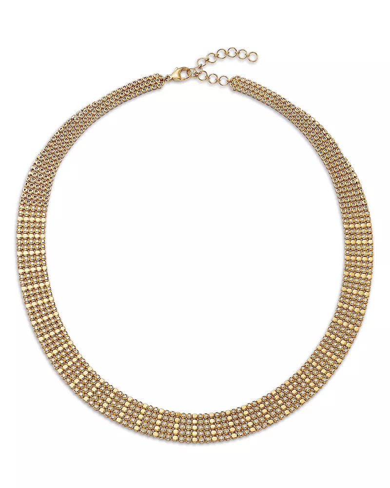 Bloomingdale's Fine Collection Diamond Mesh Necklace in 14K Yellow Gold, 3.0 tcw