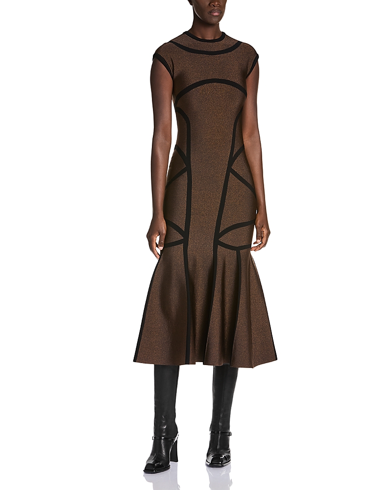 McQueen Jacquard Line Midi Dress