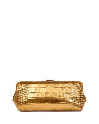 Disco Croc Embossed Metallic Leather Clutch - Exclusive