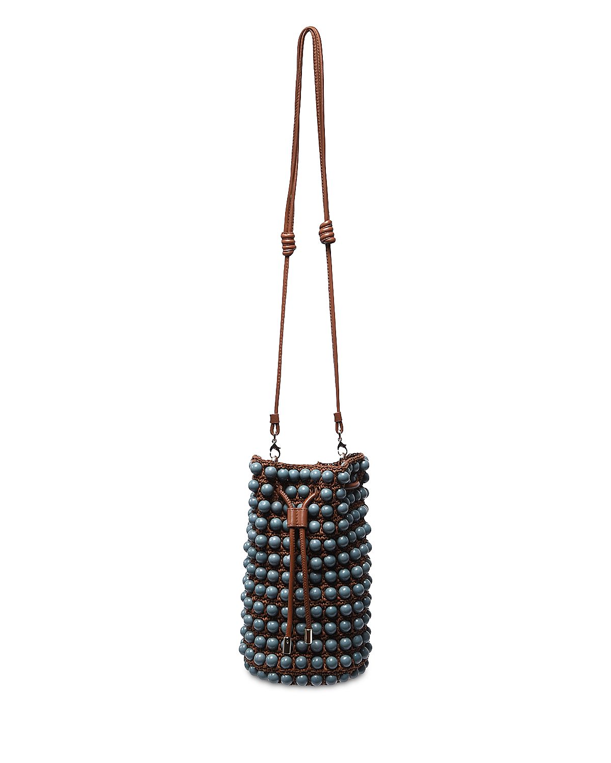 Farm Rio Mini Beaded Macrame Bucket Bag