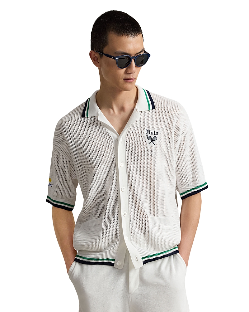 Polo Ralph Lauren Us Open Stripe Cotton Cardigan Shirt