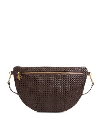 Large Woven Leather Fanny Pack