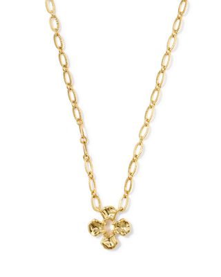 Leanne Mother Of Pearl Flower Pendant Necklace, 16-19" 