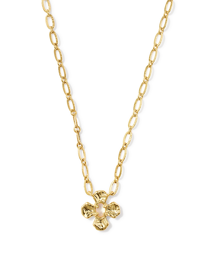 Kendra Scott Leanne Mother Of Pearl Flower Pendant Necklace, 16