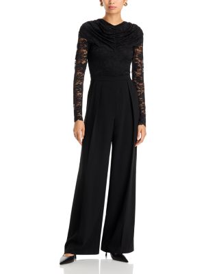 Black Halo Raven Lace Bodice Cape Back Jumpsuit