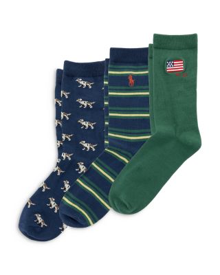 Boys' Flag RL67 Socks, 3 Pack - Little Kid, Big Kid