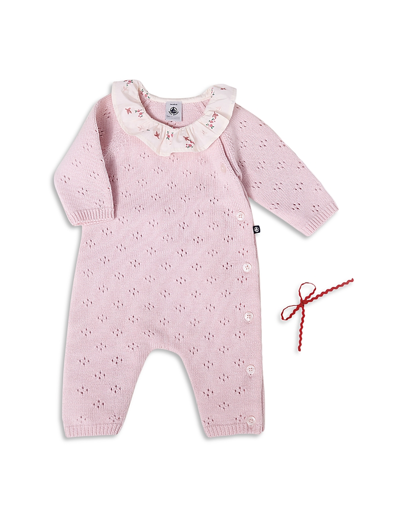 Petit Bateau Girls' Wool & Cotton Sweater Romper - Baby
