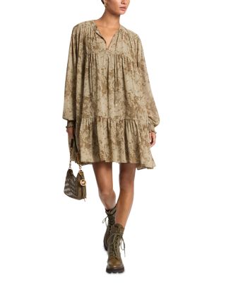 Printed Tiered Mini Dress