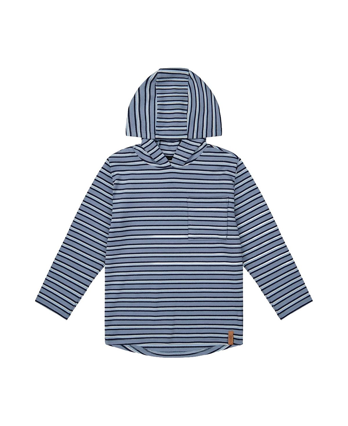 Deux par Deux Boys' Striped Brushed Jersey Hooded Long Sleeve T-Shirt - Little Kid