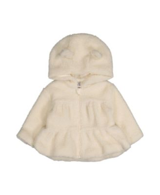 Girls' Hooded Zip Fleece Tiered Bear Ear Jacket - Baby