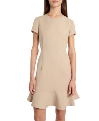Santorelli Moira Soft Stretch Crepe Cap Sleeve Flounce Dress