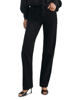DL1961 Petite Cate Classic High Rise Straight Jeans in Black