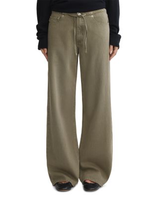 DL Aura Sienna Low-Slung Drawstring Wide Leg Jeans in Clover Aura