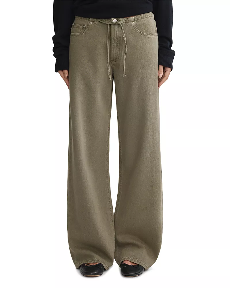 Dl1961 DL Aura Sienna Low Slung Drawstring Wide Leg Jeans in Clover Aura