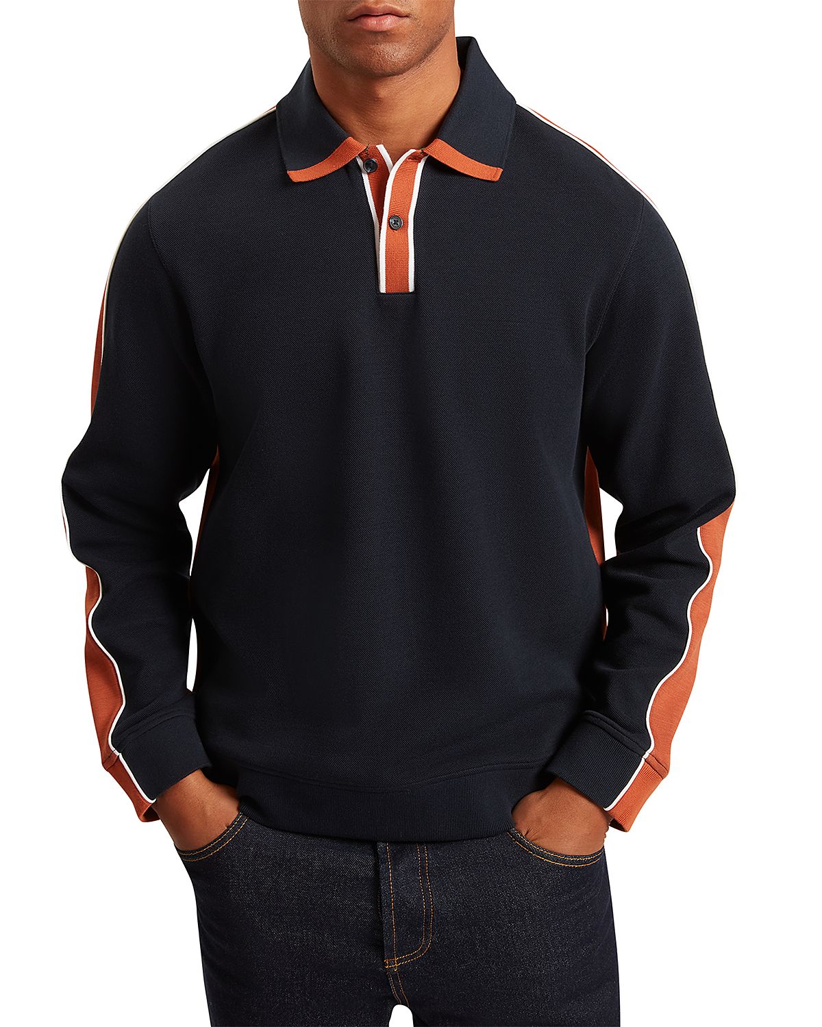 Ted Baker Jarrad Long Sleeve Two Tone Polo