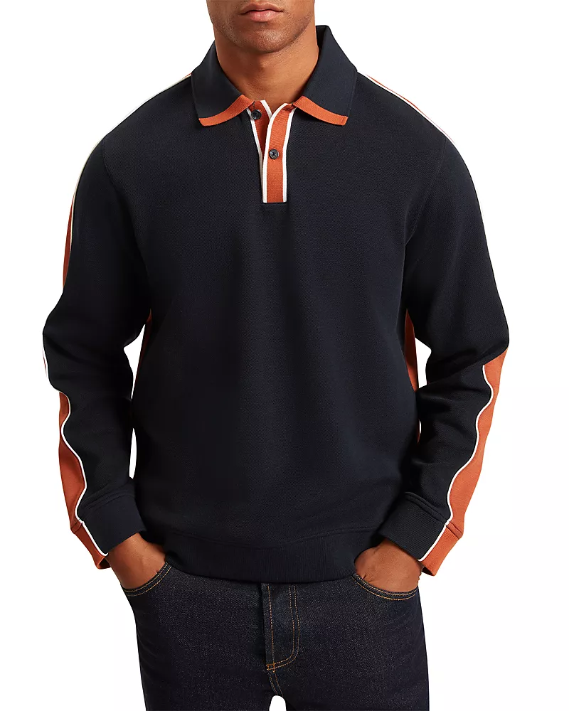 Ted Baker Jarrad Long Sleeve Two Tone Polo