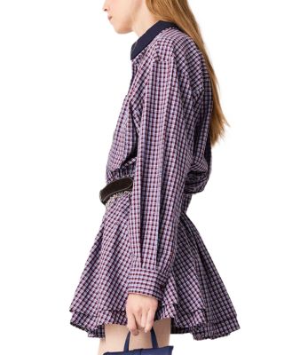 Ritilona Cotton Check Rhinestone Dress - thumbnail 4