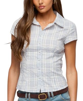 Naiah Plaid Tailored Button Up Shirt