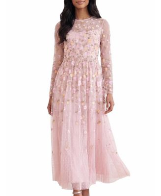 Trailing Roses Long Sleeve Maxi Gown