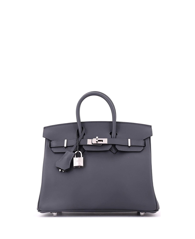 Pre-Owned HERMES Birkin 25 Handbag Grey Swift with Palladium Hardware