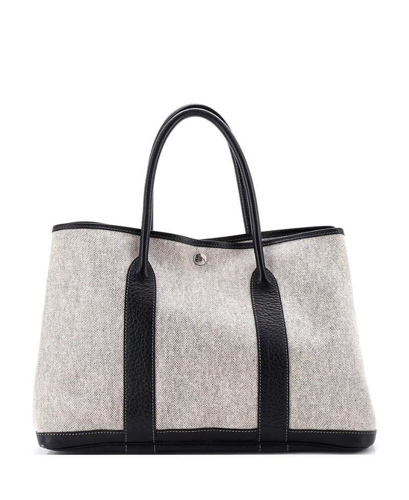 Pre-Owned HERMES 36 Garden Party Tote Toile and Leather