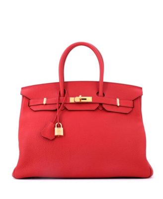 Birkin 35 Handbag Red Togo with Gold Hardware