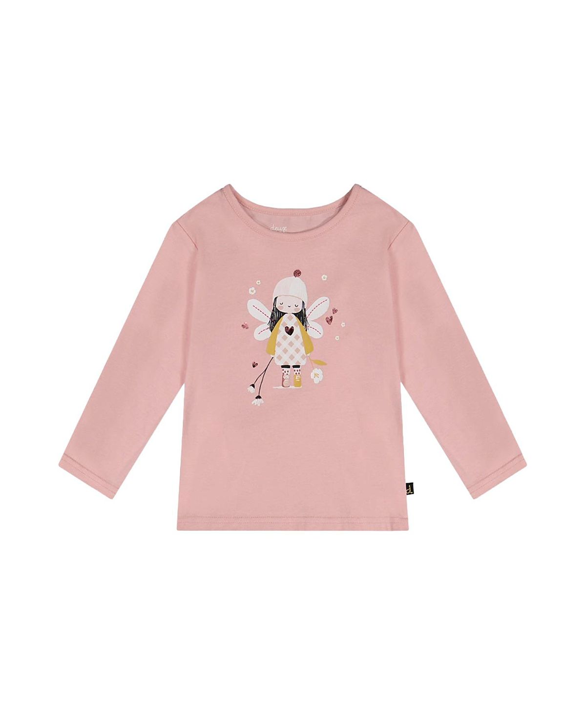 Deux par Deux Girls' Organic Cotton Angel Detail Long Sleeve T-Shirt - Big Kid