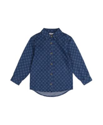 Boys' Smiley Detail Chest Pocket Chambray Shirt - Little Kid