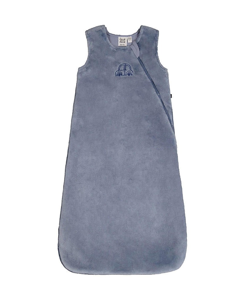 Deux Par Deux Boys' Plush Car Embroidered Zipper Sleep Sack - Baby In Blue