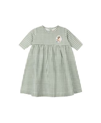  Girls' Gingham Owl Collection 3/4 Sleeve Dress - Little Kid, Big Kid