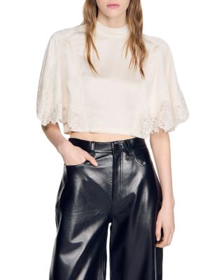 Voltige Satin Lace Trim Top
