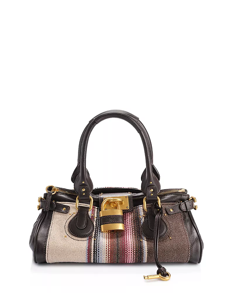 Chloe Paddington Striped Tapestry & Leather Shoulder Bag
