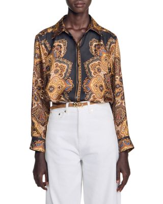 Harlow Silk Scarf Print Shirt