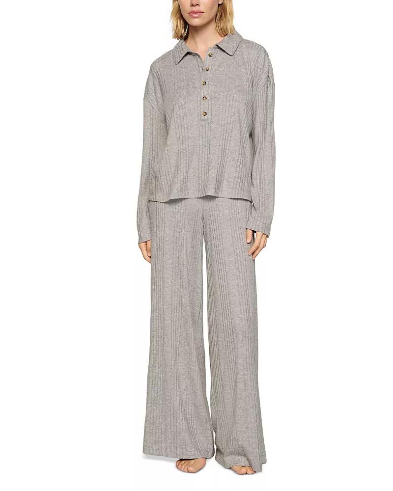 Eberjey Ribbed Wide Leg Pants